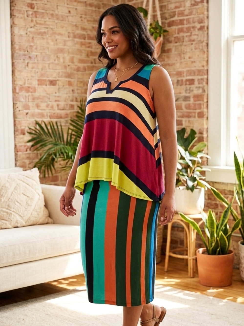 Maeve | Anthropologie layered stripe dress